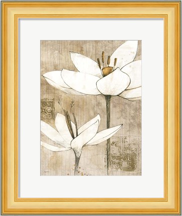 Framed Pencil Floral I Print
