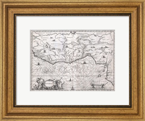 Framed 1670 Ogilby Map of West Africa Print