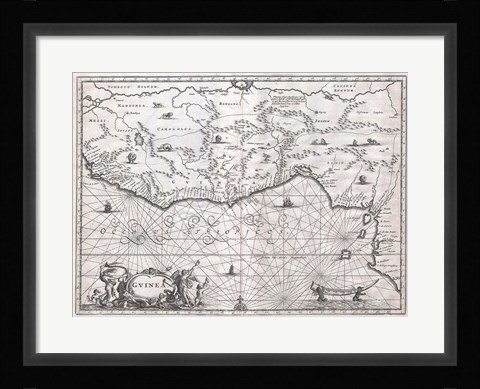Framed 1670 Ogilby Map of West Africa Print
