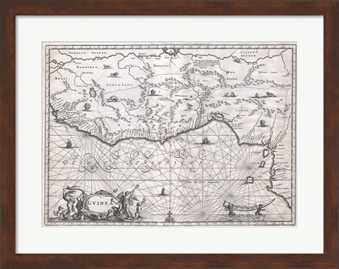 Framed 1670 Ogilby Map of West Africa Print