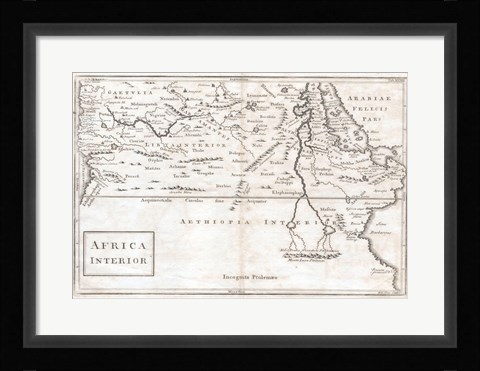 Framed 1730 Toms Map of Central Africa Print