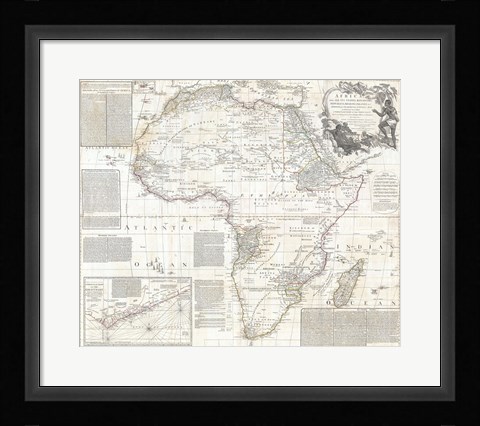Framed 1794 Boulton and Anville Wall Map of Africa Print