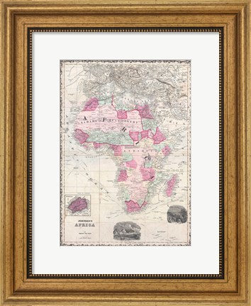 Framed 1862 Johnson Map of Africa Print