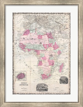 Framed 1862 Johnson Map of Africa Print