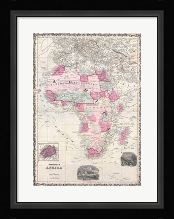Framed 1862 Johnson Map of Africa Print