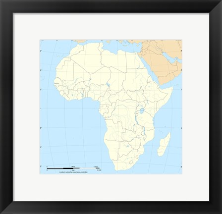 Framed Map of Africa Print