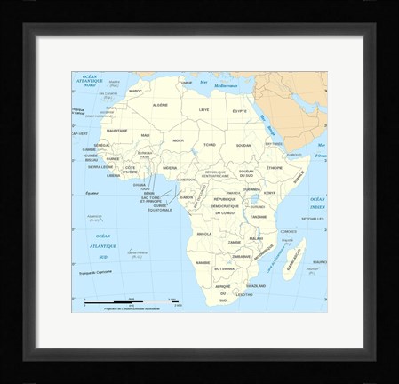 Framed Africa Map Political Print