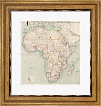 Framed Africa 1909, Edward Hertslet Print