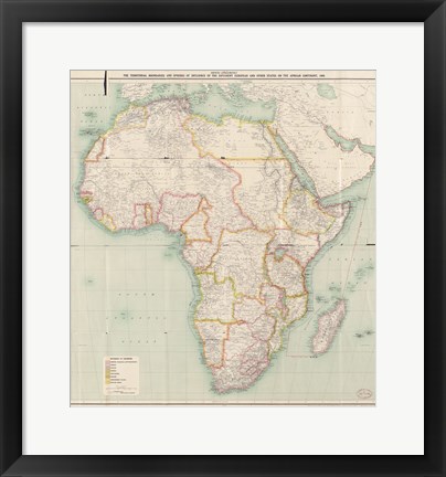 Framed Africa 1909, Edward Hertslet Print