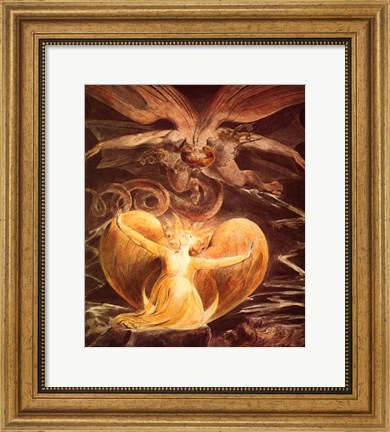 Framed William Blake the dragon Print