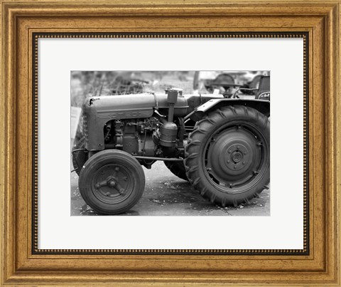 Framed Tractor (black &amp; White) Print