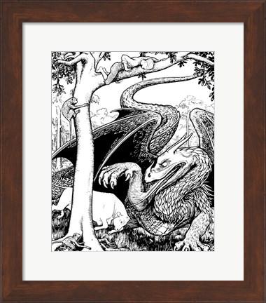 Framed Dragon III Print