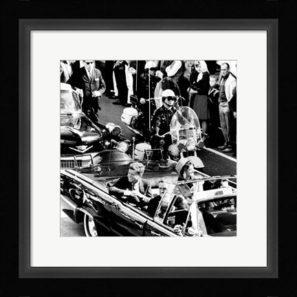 Framed JFK Motorcade Dallas, TX Print