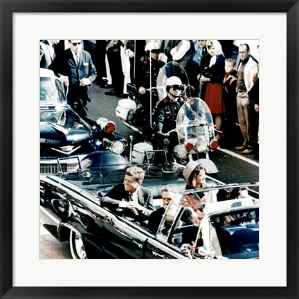 Framed JFK Motorcade Dallas, TX Print