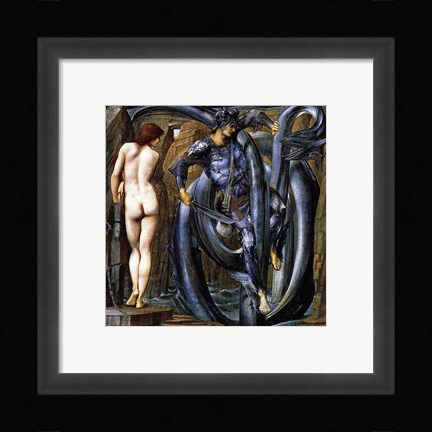 Framed Perseus Slays the Serpent Print