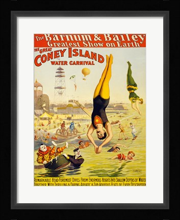 Framed Barnum &amp; Bailey Coney Island Water Carnival Print