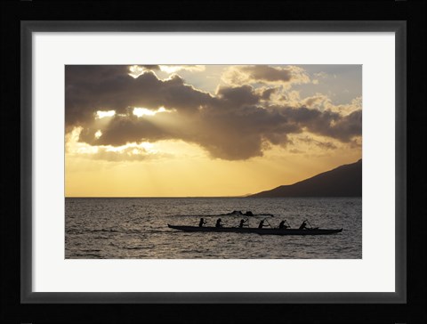 Framed Canoers Paddling to the Dock at Kalama Park Print