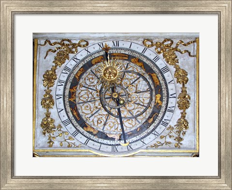 Framed Cathedrale Saint Jean Lyon Astronomical Clock Dial Print