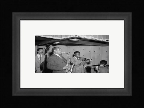 Framed Charlie Parker, Tommy Potter, Miles Davis, Duke Jordan, Max Roach Print