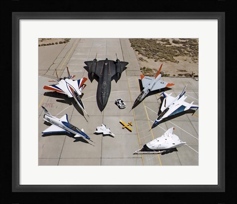 Framed Collection of Military Aircraft Print