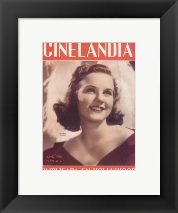 Framed Deanna Durbin CINELANDIA Magazine Print