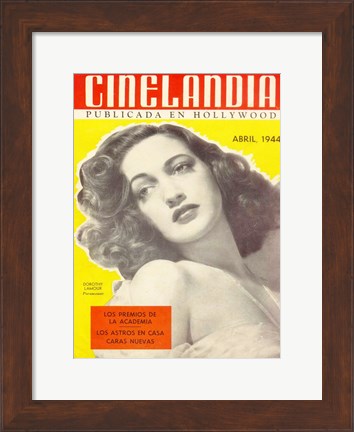 Framed Dorothy Lamour CINELANDIA Magazine Print