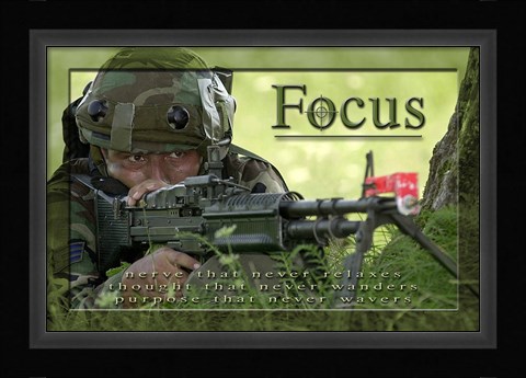 Framed Focus Affirmation Poster, USAF Print