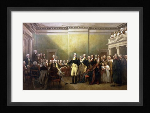 Framed General George Washington Resigning His Commission Print