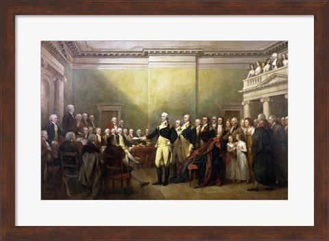 Framed General George Washington Resigning His Commission Print