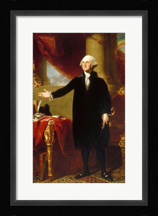 Framed Gilbert Stuart, George Washington Lansdowne Portrait, 1796 Print