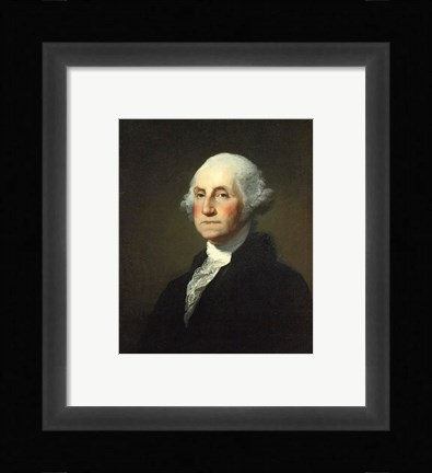 Framed Gilbert Stuart Williamstown Portrait of George Washington Print