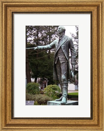 Framed George Washington Statue, Waterford Print