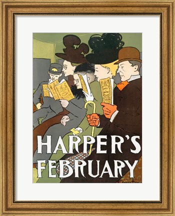 Framed Harper&#39;s February 1895 Print