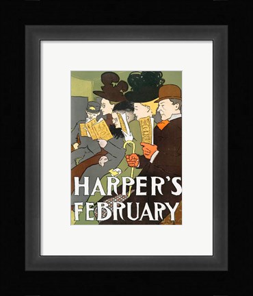 Framed Harper's February 1895 Print