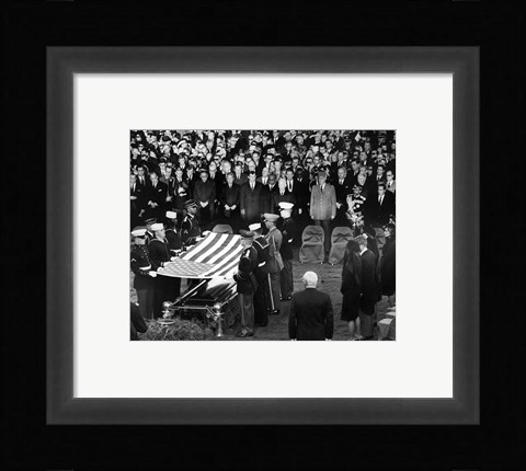 Framed Honor Guard Prepares to Fold Flag Over JFK Casket, 25 November 1963 Print