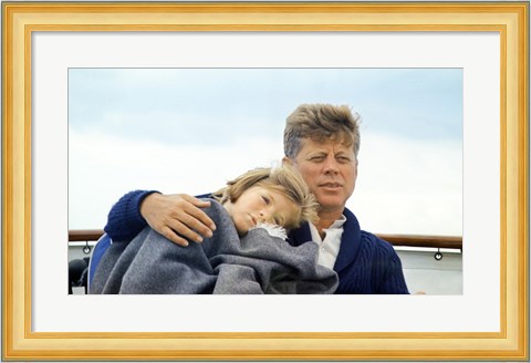 Framed Hyannisport Weekend Caroline Kennedy, President Kennedy Print