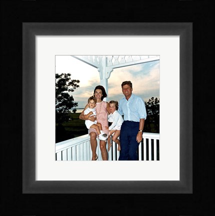 Framed JFK and family in Hyannis Port, August 1962 Print