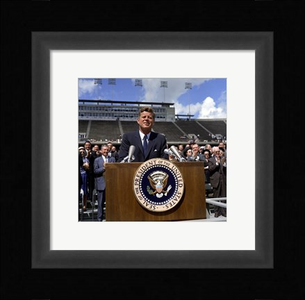 Framed JFK at Rice University Print