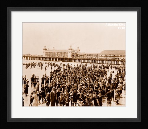 Framed Crowd at Atlantic City 1910 Print
