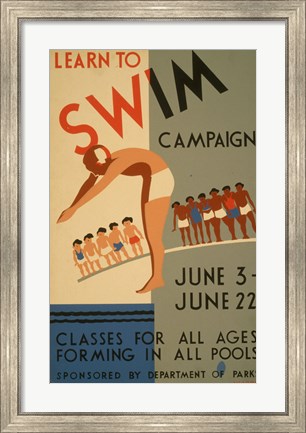Framed Learn to Swim Print