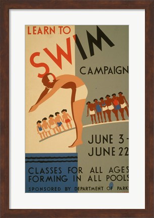 Framed Learn to Swim Print