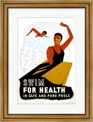 Framed Swim for Health Print