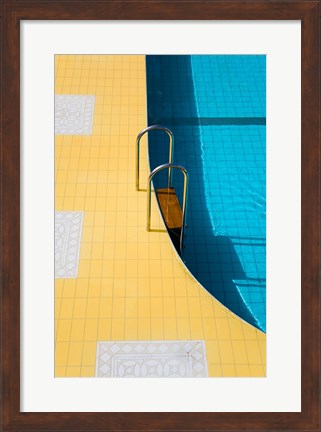 Framed High angle view of a swimming pool ladder, Banderas Bay, Puerto Vallarta, Jalisco, Mexico Print