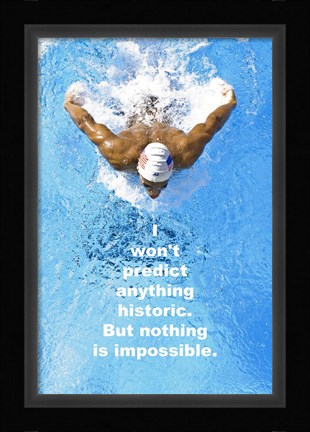 Framed Historic Swimming Quote Print
