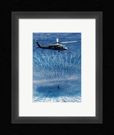 Framed US Navy Search and Rescue Diver Print