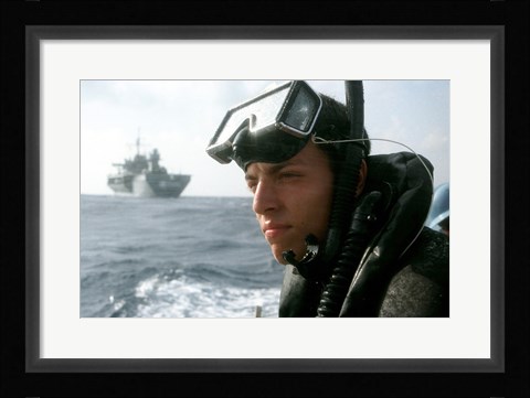 Framed US Navy Simmer Training Aboard Print