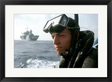 Framed US Navy Simmer Training Aboard Print