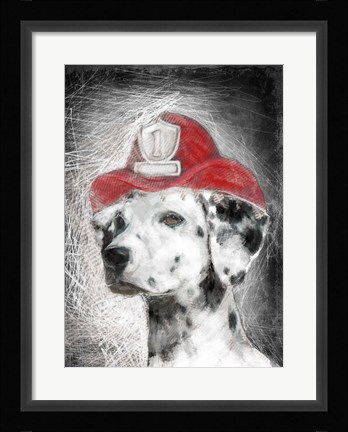 Framed Firefighter Dalmation Print