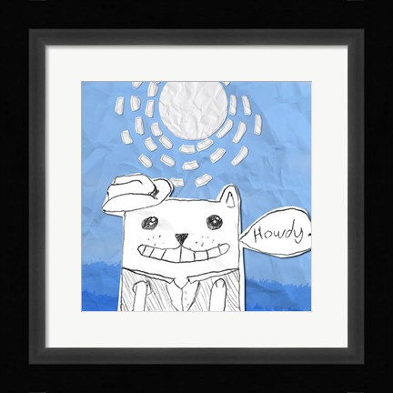 Framed Howdy Cat Print