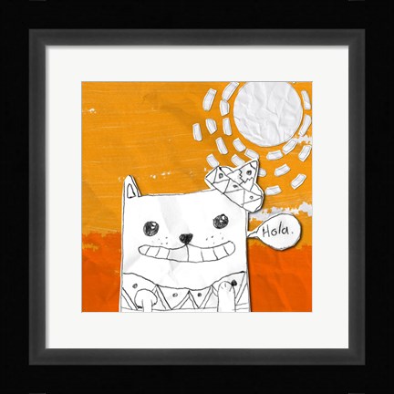Framed Hola Cat Print